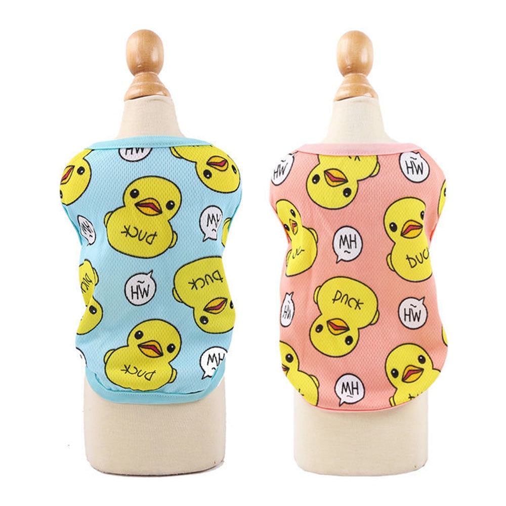 Breathable Yellow Duck Dog Vest | Cute Summer Pet T-Shirt Tank Top for Small Dogs