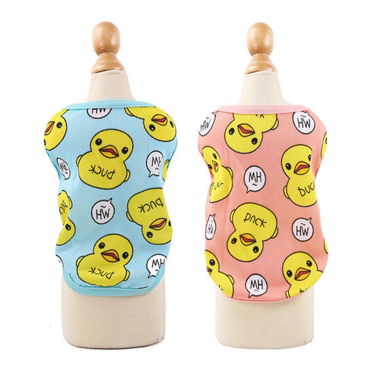 Breathable Yellow Duck Dog Vest | Cute Summer Pet T-Shirt Tank Top for Small Dogs
