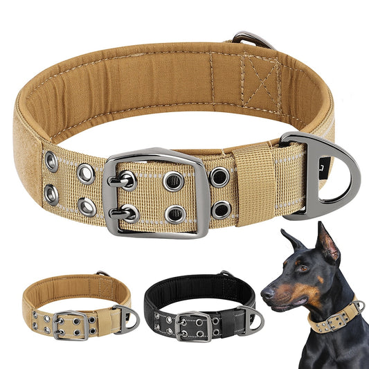 Tactical Military Dog Collar Adjustable Nylon | Durable For Medium and Large Dogs | Reflective Design for Training & Hunting