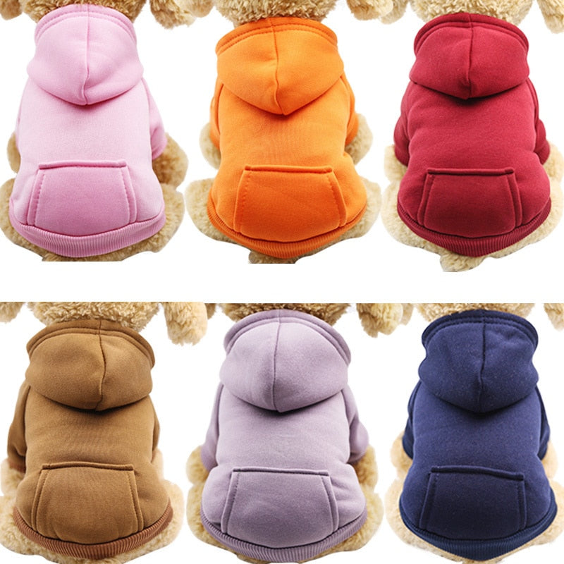 Soft Winter Pet Hoodie | Warm Fleece Dog Sweater for Small Dogs and Cats Available in Multiple Colours