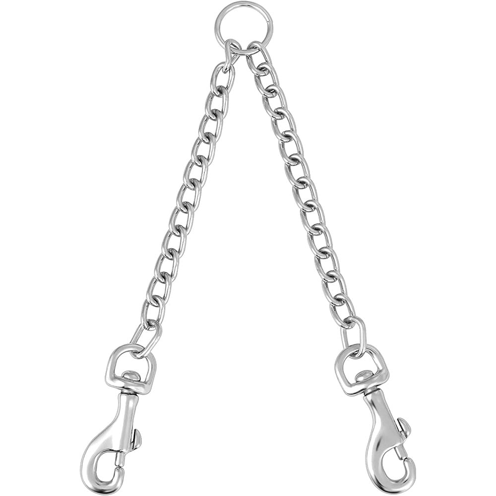 Durable Metal Double Dog Lead Rope | Chew Proof & Tangle Free Dual Dog Leash Splitter for Walking Two Dogs