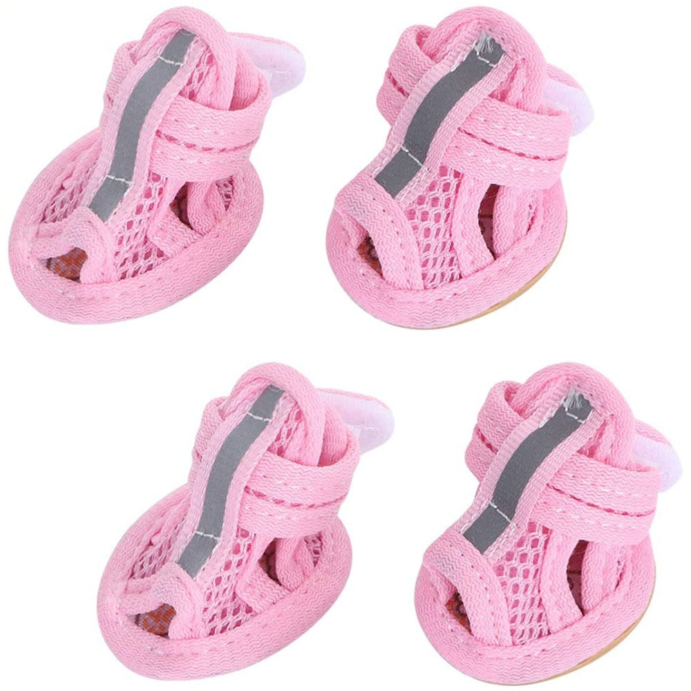 Breathable Summer Dog Shoes | Small Size Sandals with Reflective Anti-Slip Soles for Safety