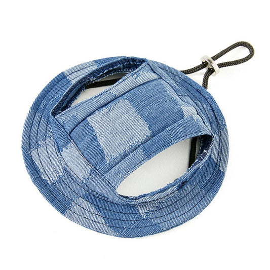 Fashion Pet Dog Denim Hat | Stylish Sun Protection with Ear Holes for Small, Medium, and Large Dogs