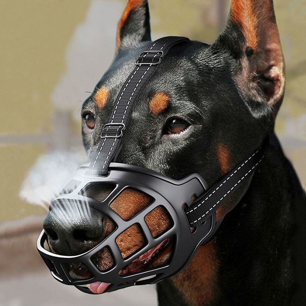 Adjustable Soft Silicone Dog Muzzle | Breathable Lightweight Basket Muzzle for Small, Medium, Large Dogs