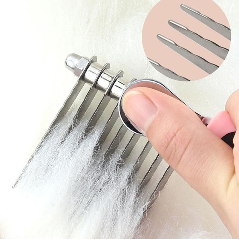 Stainless Steel Dog Comb Pet Grooming Tool | Removes Dead, Matted, and Knotted Hair with Ease for Dogs and Cats