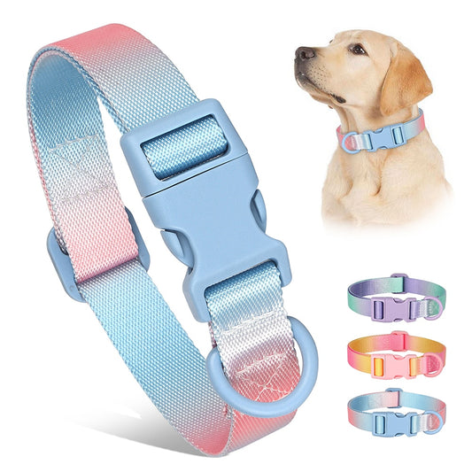Cute Nylon Dog Collar Colourful Print Pet Collars | Fashion Printed Style Puppy Collar for Small & Medium Dogs