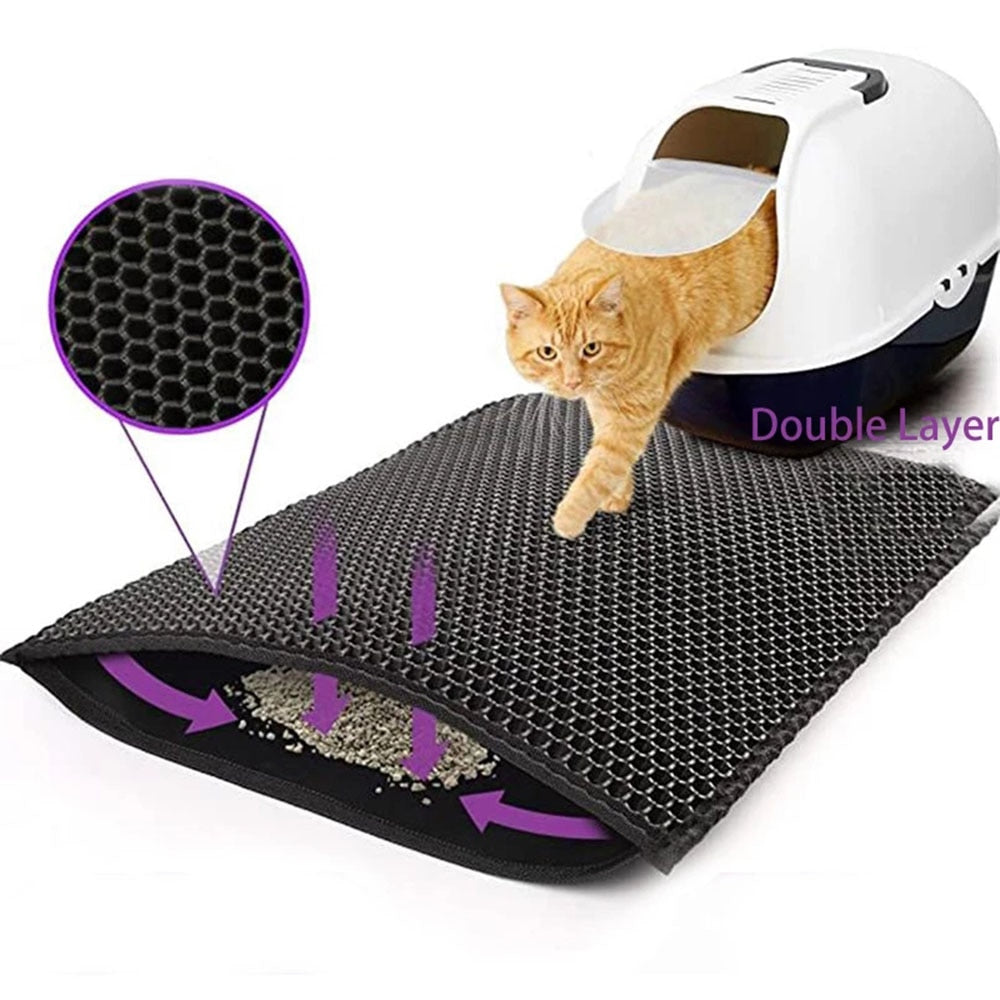Waterproof Double-Layer Cat Litter Mat | Non-Slip, Easy-Clean Design for Cat Litter Catching