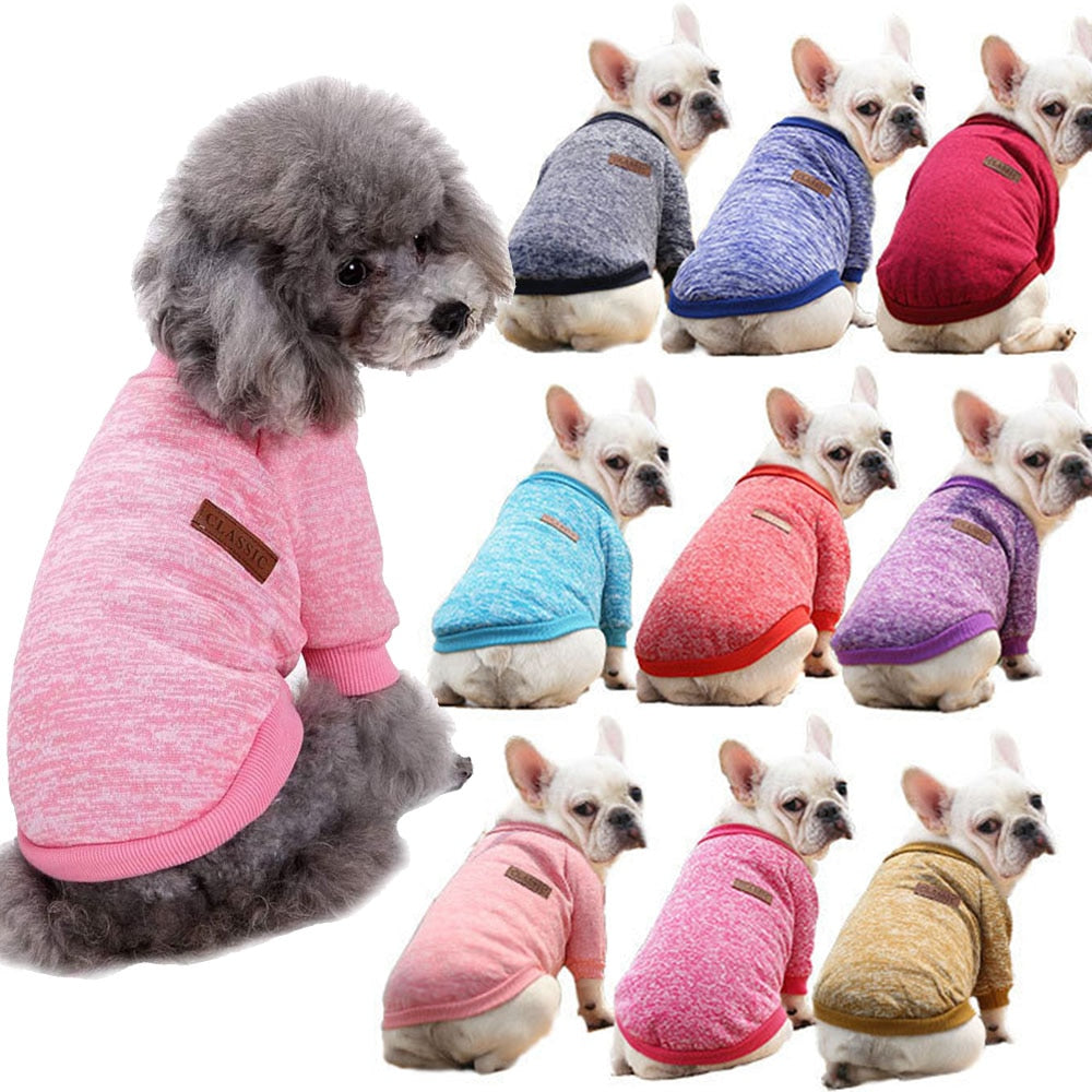 Soft Knit Dog Sweater Winter Pet Clothing | Warm Knitwear for Small Dogs & Cats, Available in Multiple Colours