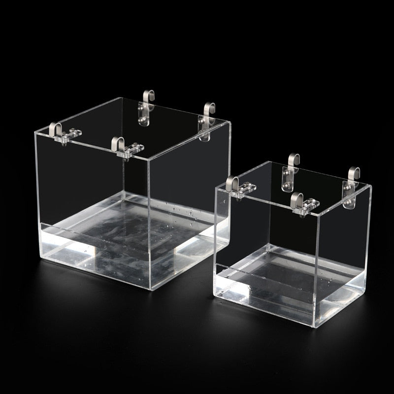 Transparent Acrylic Bird Bath Box | Hanging Water Bath Tub for Parrots and Small Birds