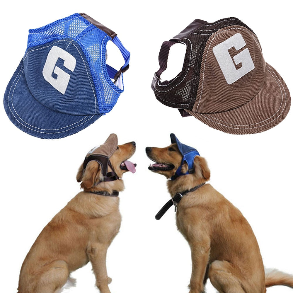 Sport Dog Baseball Cap | Adjustable Pet Sun Hat with Ear Holes for Outdoor Summer Protection