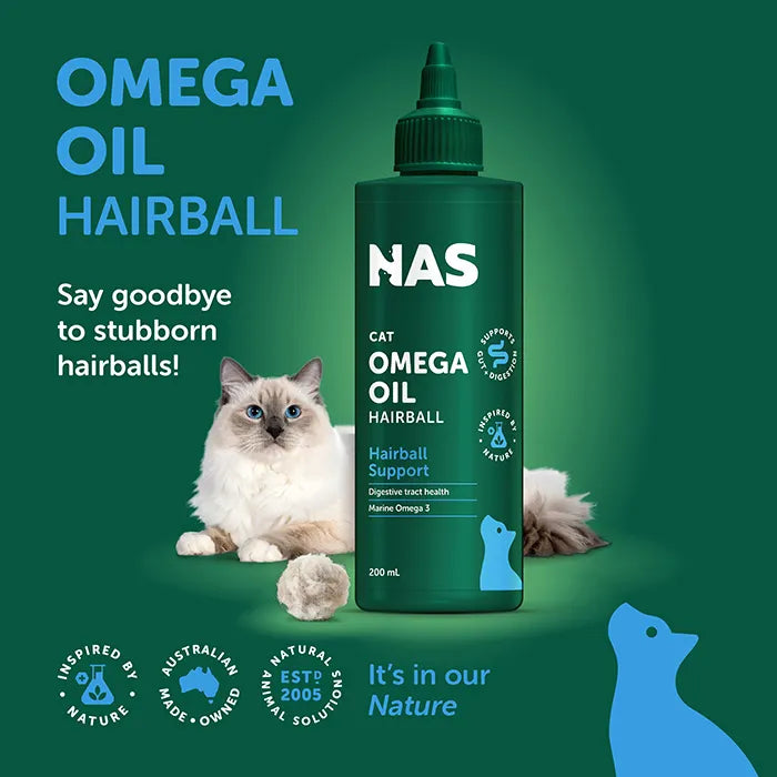 Natural Animal Solutions Hairball Omega Oil For Cats 200ml