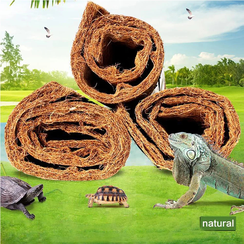 Natural Coconut Fiber Reptile Mat | Breathable Coir Carpet for Turtles, Snakes & Lizards | Terrarium Liner