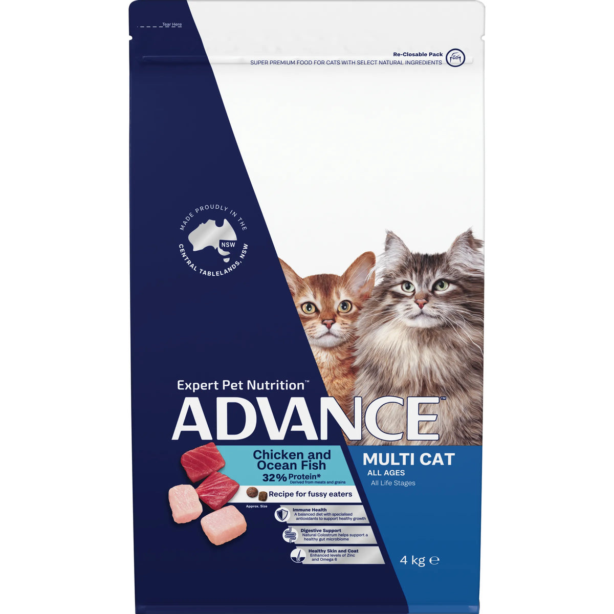Advance Adult Multi-Cat Chicken & Ocean Fish Food