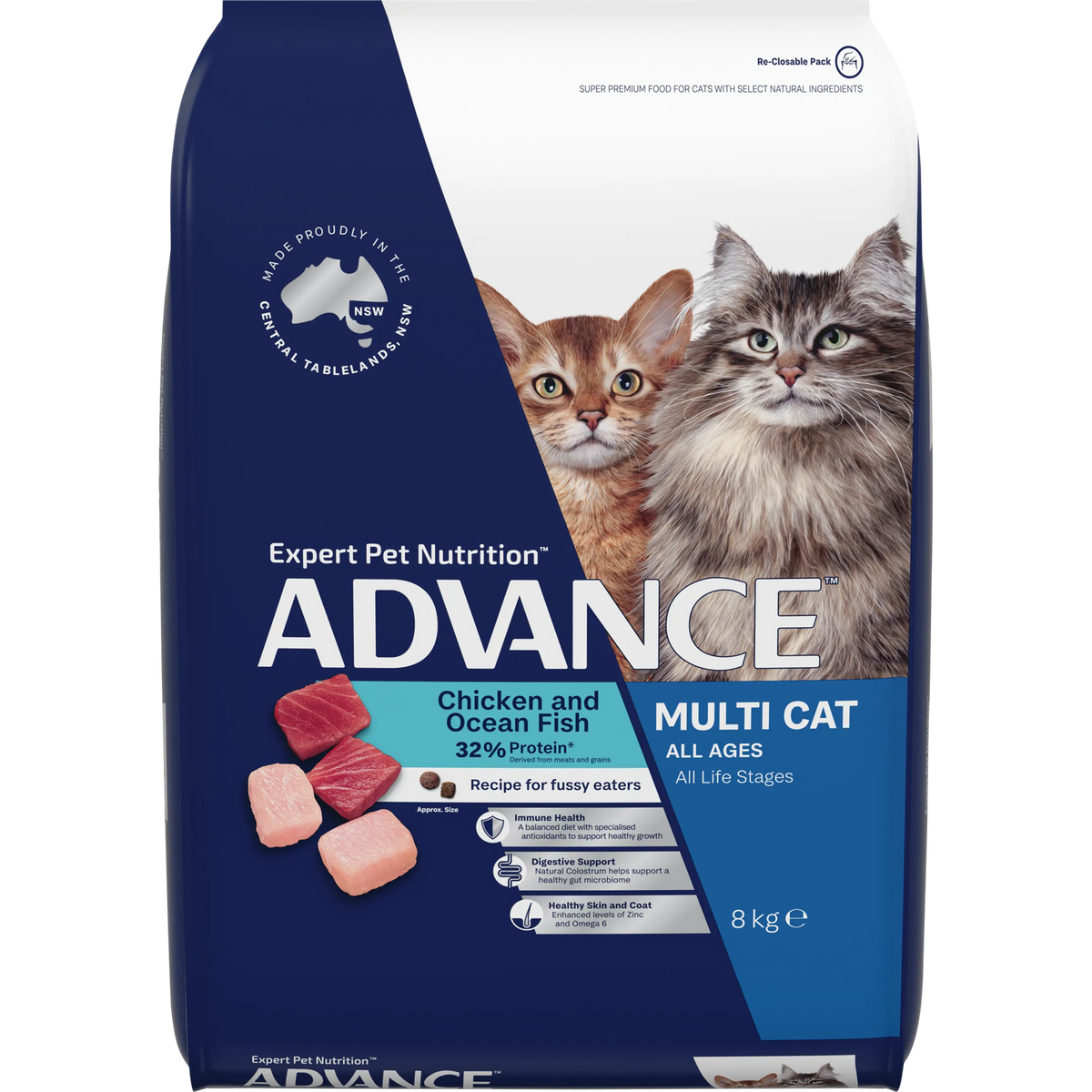 Advance Adult Multi-Cat Chicken & Ocean Fish Food