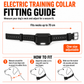 Size guide outlining 70cm collar length and showing how to fit to dog
