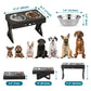 Adjustable Height Dog Feeder | Folding Water Dispenser and Double Bowls for Dogs and Cats | Elevated Food and Water Solution