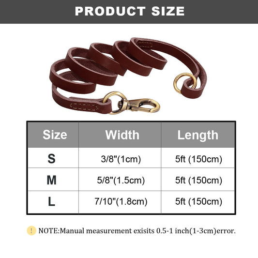 Leather Dog Leash 150cm | Genuine Leather