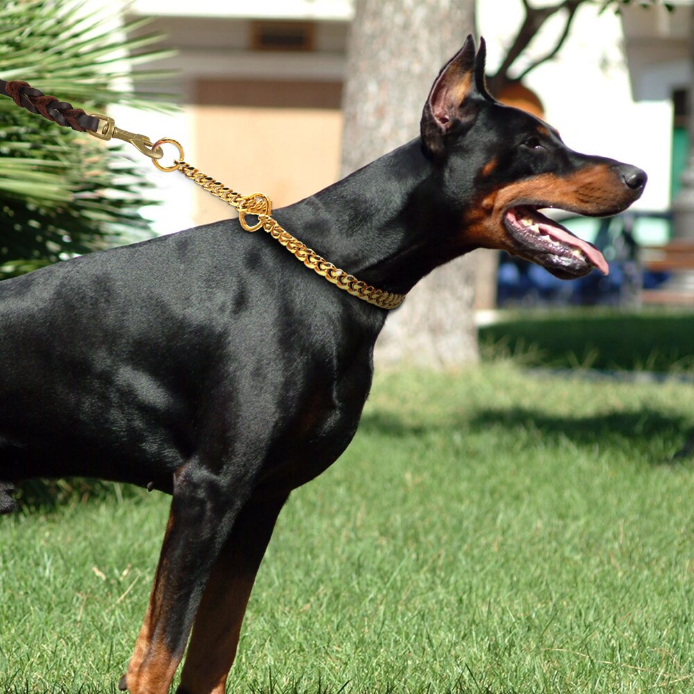 Stainless Steel Dog Chain Collar | Training Slip Collars for Medium & Large Dogs