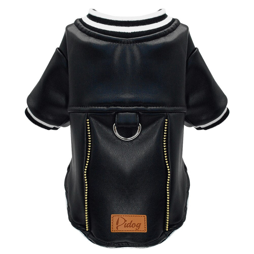 Winter Leather Coat | Stylish Pet Clothes for Small, Medium & Large Dogs