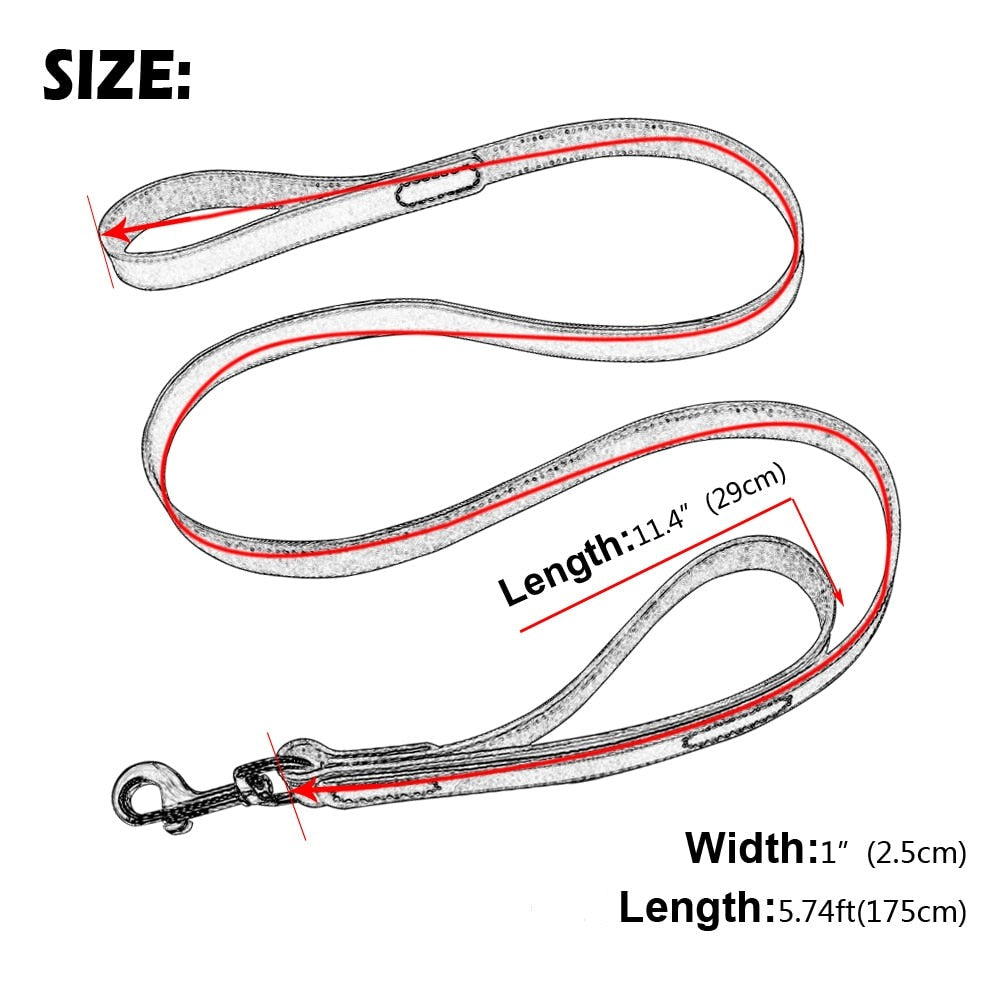 Leather Training Leash | Quick Control Rope with 2 Handles for Training and Walking