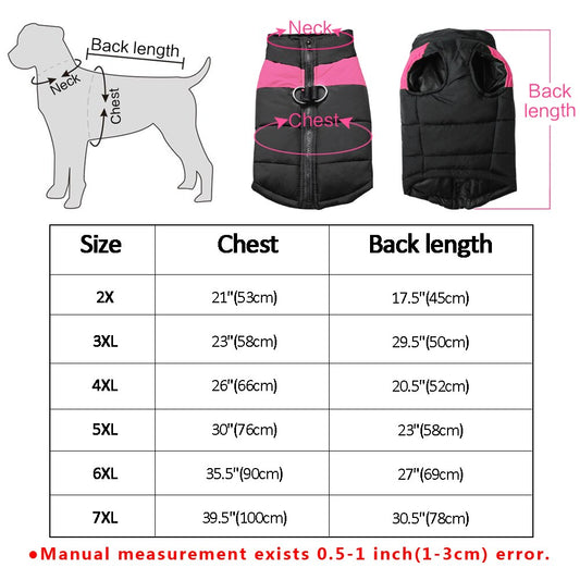 Waterproof Quilted Dog Jacket | 2XL-7XL