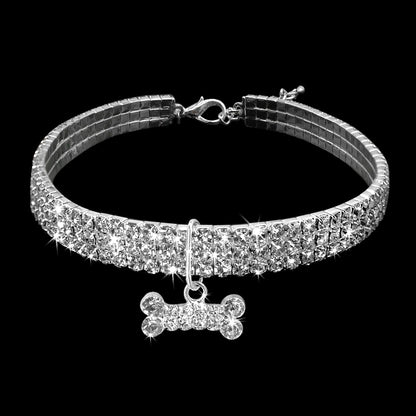 Blingy Rhinestone Collar | Crystal Collar with Leash for Dogs and Cats
