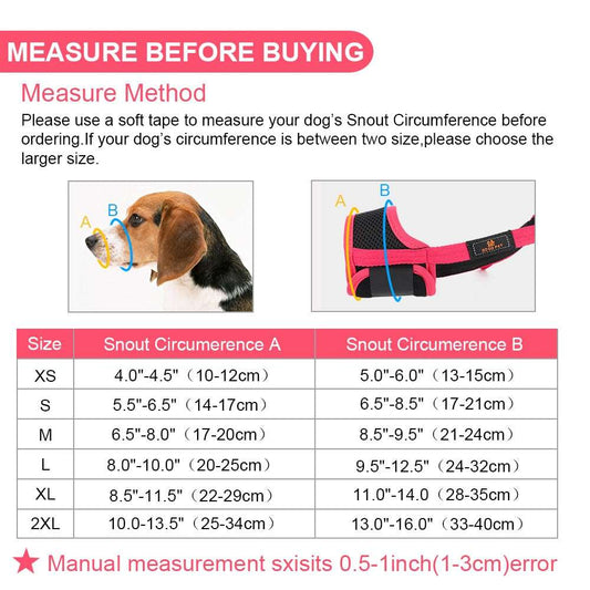 Adjustable Breathable Dog Muzzle | Anti-Bark Mouth Mask for Grooming, Training, and Pet Accessories