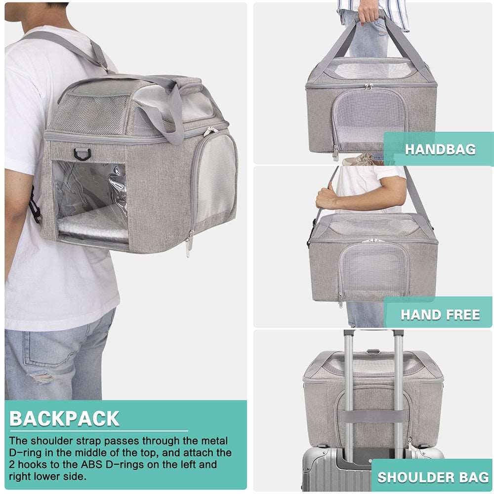 Airline Approved Dog Carrier Backpack | Portable, Breathable Travel Bag for Small Dogs and Cats | Foldable & Convenient