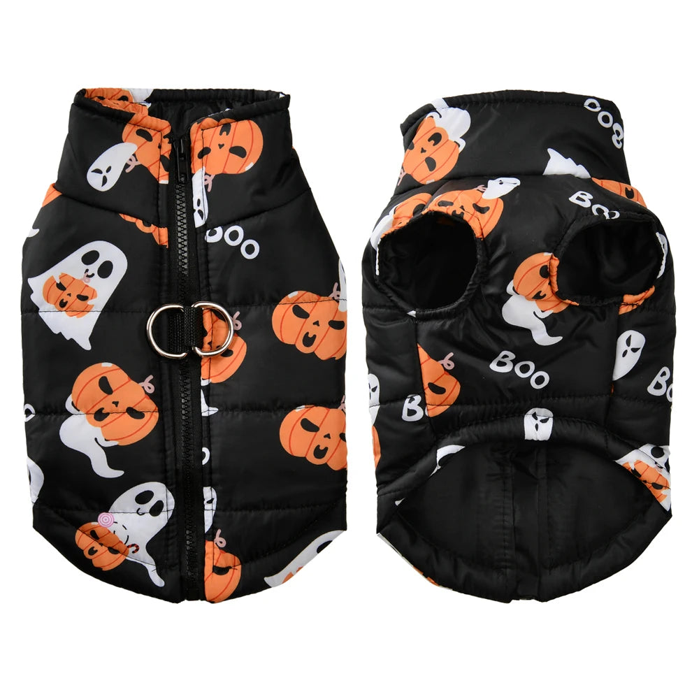 Halloween Dog Jacket Coat | Funny Pumpkin Print