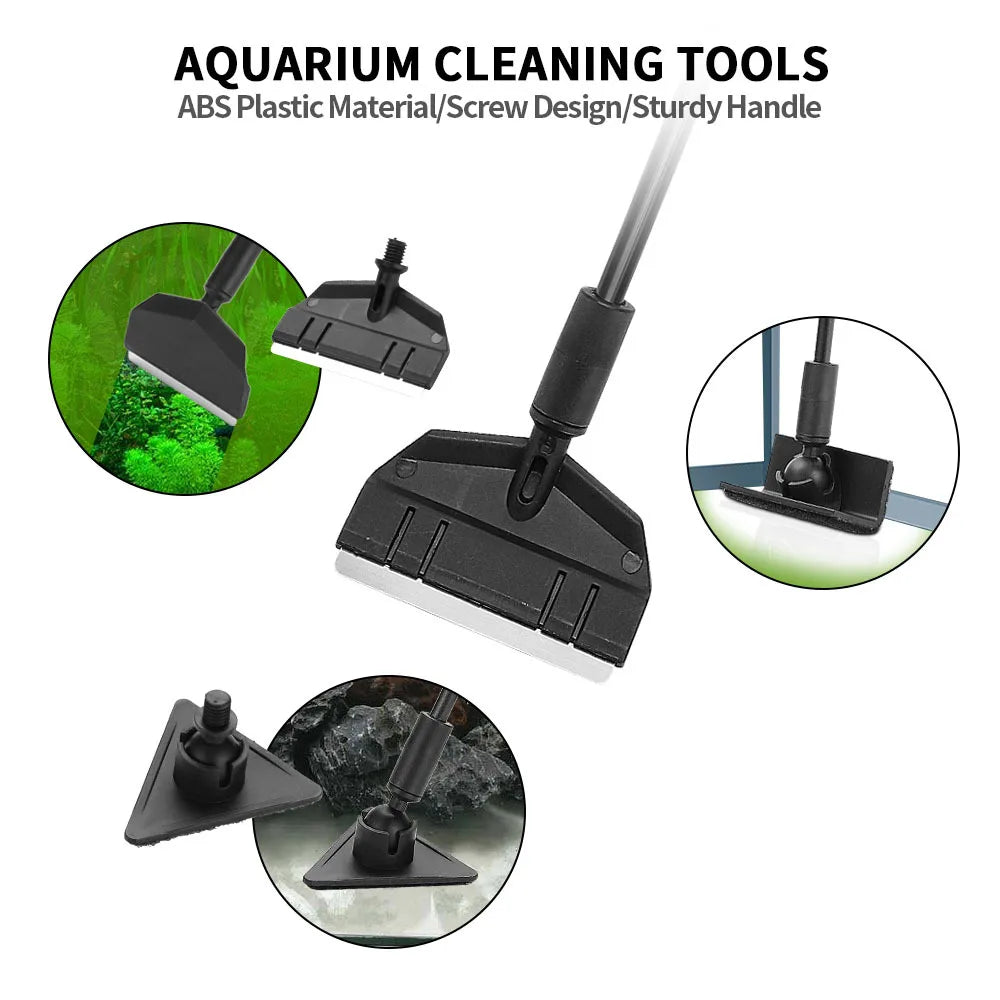 3-in-1 Aquarium Cleaning Kit | Multi-Purpose Fish Tank Algae Scraper & Sponge Set for Efficient Tank Maintenance