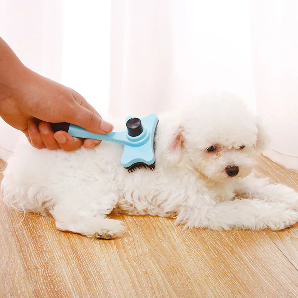 Dog & Cat Grooming Brush with Self-Cleaning Bristles
