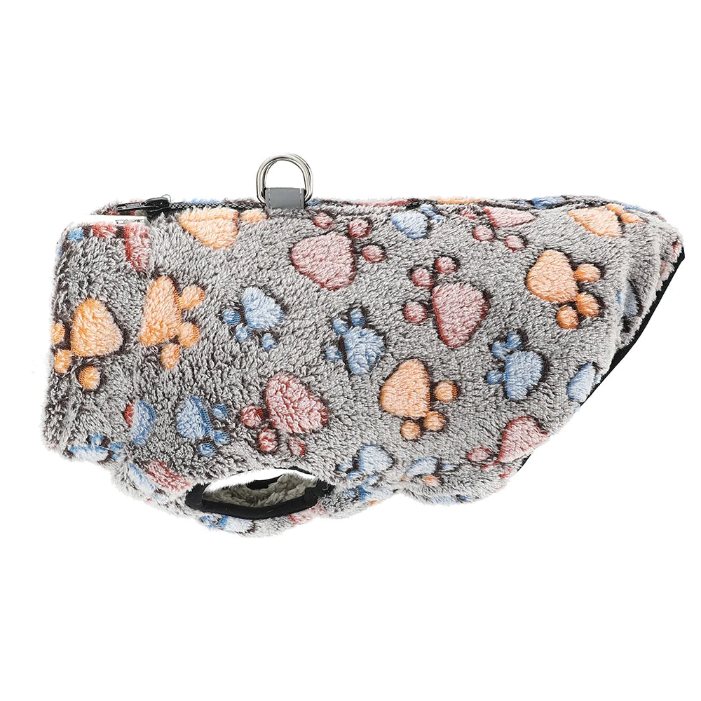 Winter Fleece Dog Jacket with D-ring