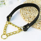 No Pull Leather Martingale Dog Collar