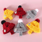 Knitted Hat with Plush Ball