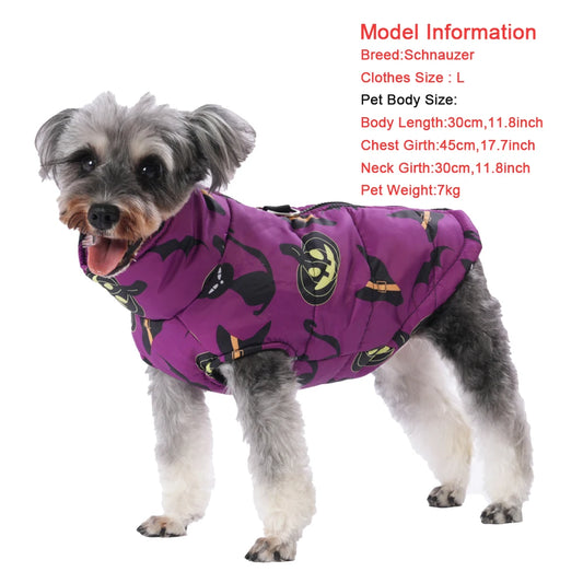 Halloween Dog Jacket Coat | Funny Pumpkin Print