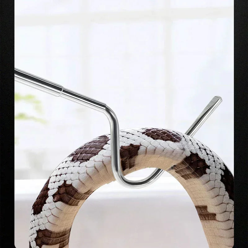 Telescopic Stainless Steel Snake Hook | Adjustable 17-67cm Reptile Handling Tool for Safe Snake Capture