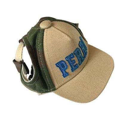 Alphabet Cap | Peaked Cap for Small Dogs and Cats | Summer Outdoor Canvas Hat