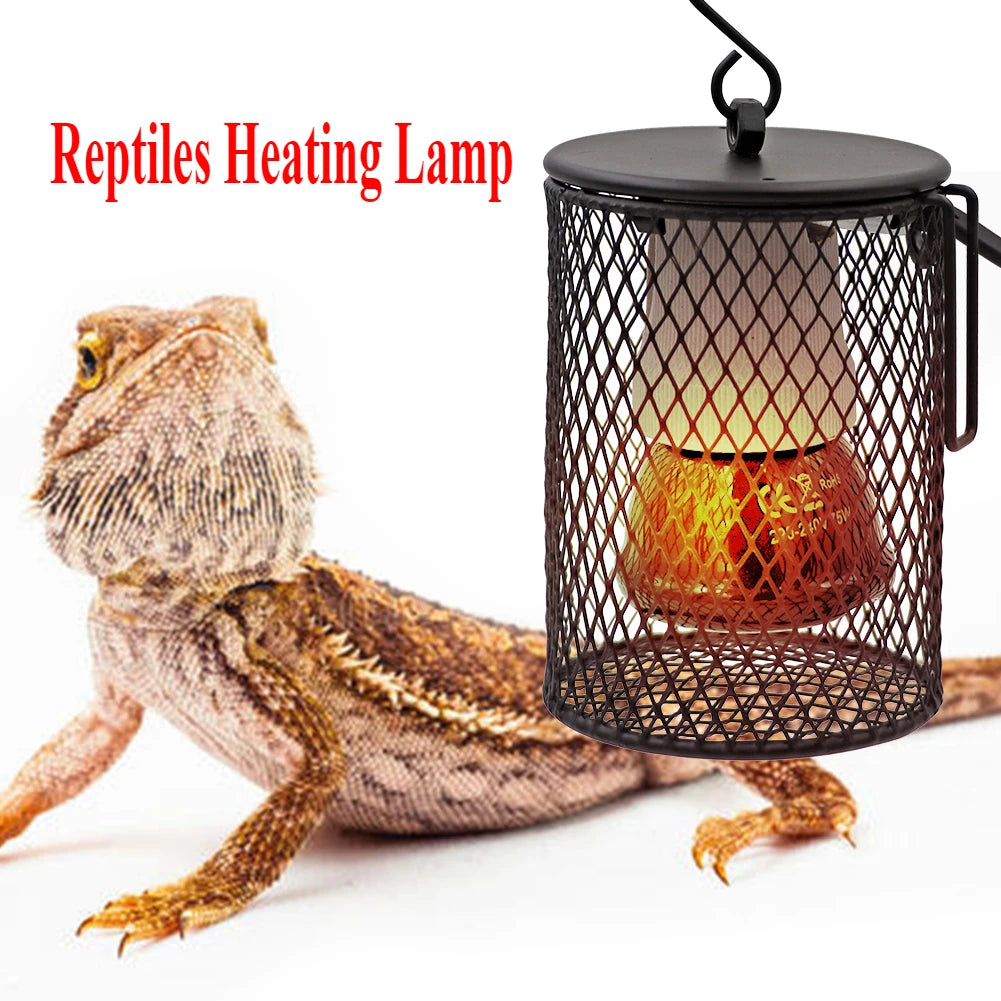 Anti-Scald 100W Reptile Heating Lamp Cage | Infrared Heat for Turtles, Snakes, and Small Pets