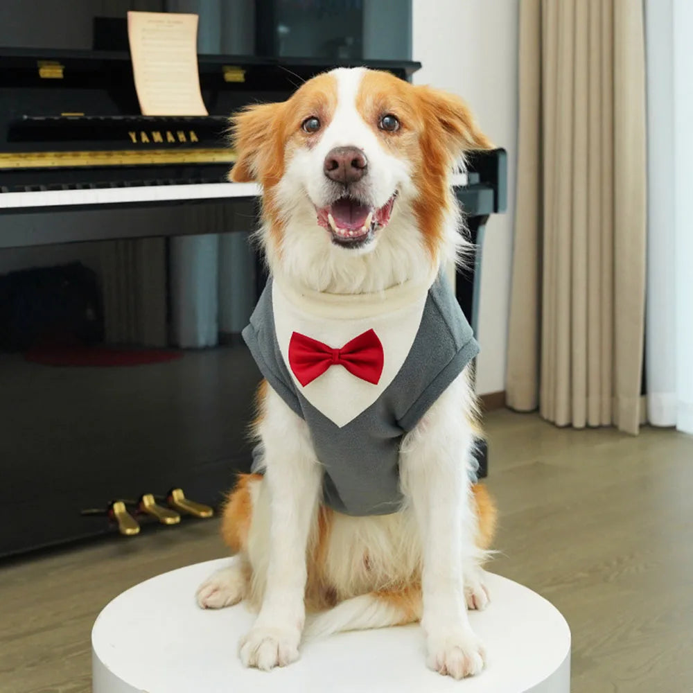 Extra-Large Winter Fleece Tuxedo with Bow Tie