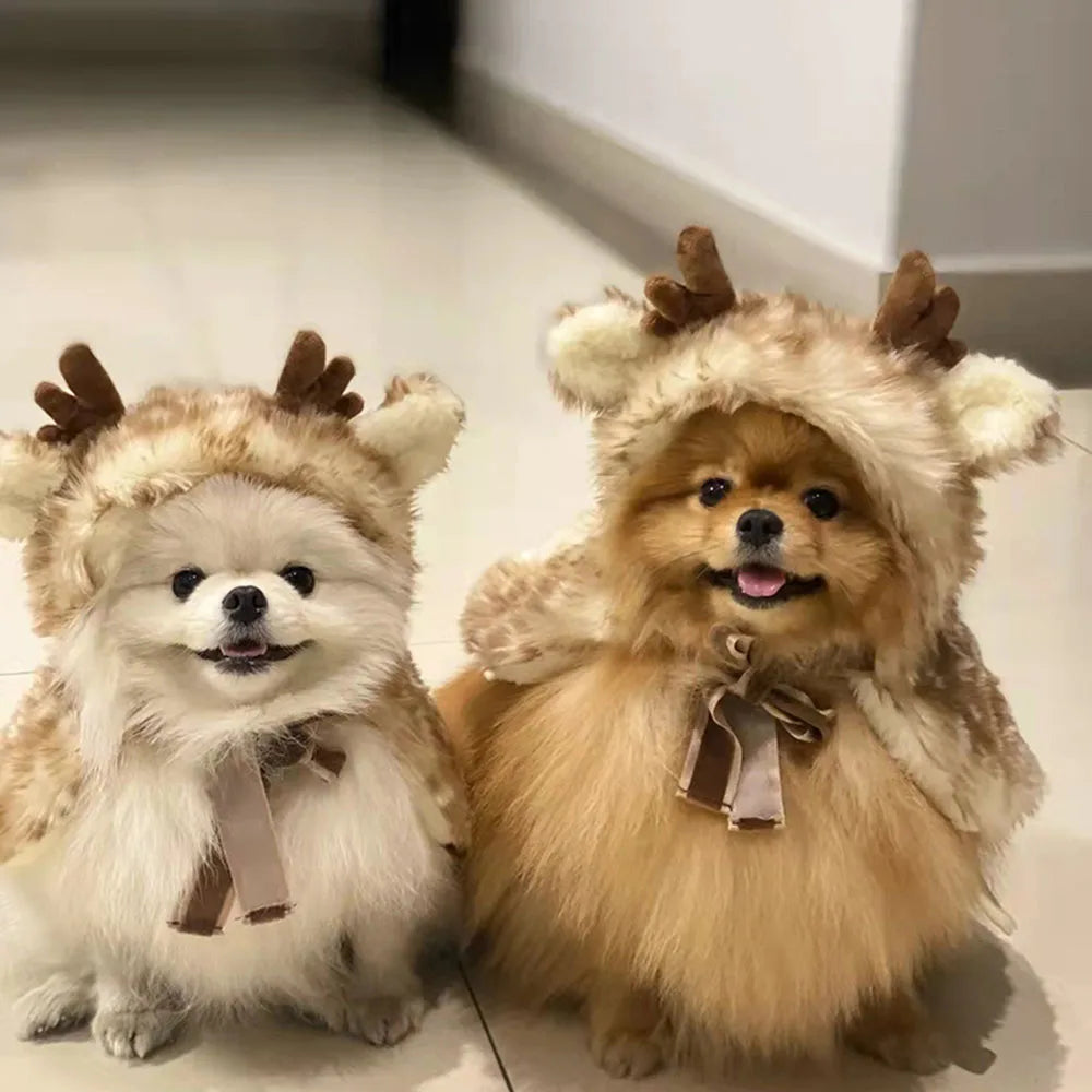 Pet Costume with Elk Hat