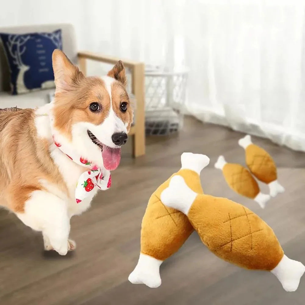 Puppy Dog Plush Squeaky Toy for Chewers
