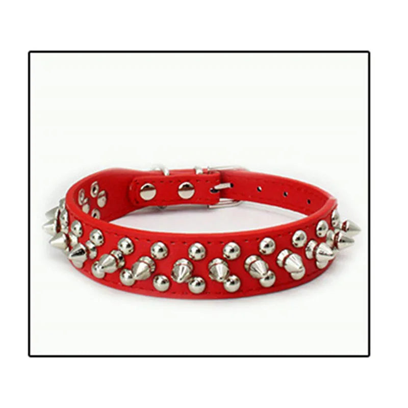 Spiked Dog Collar with Mushroom Rivets