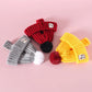 Knitted Hat with Plush Ball