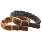 Real Leather Woven Dog Collar