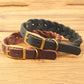 Real Leather Woven Dog Collar