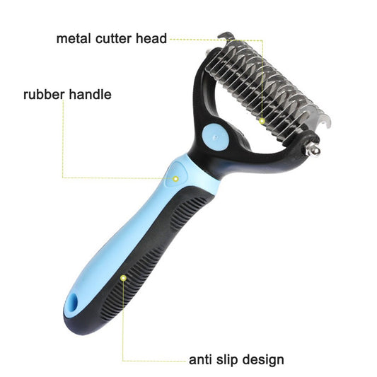 Dog & Cat Grooming Brush | Anti-Slip Handle