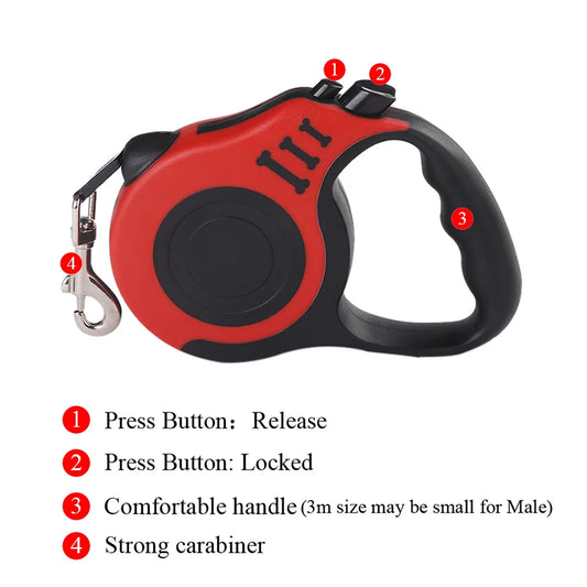 Retractable Dog Leash | 3m - 5m Available