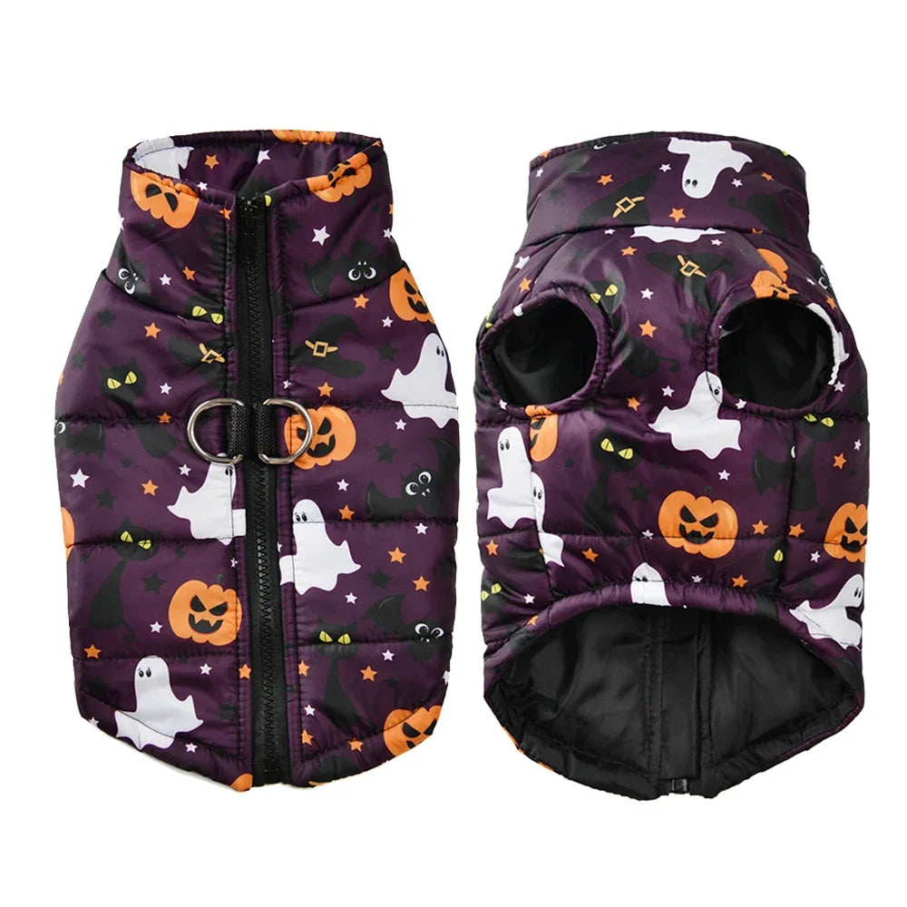 Halloween Dog Jacket Coat | Funny Pumpkin Print