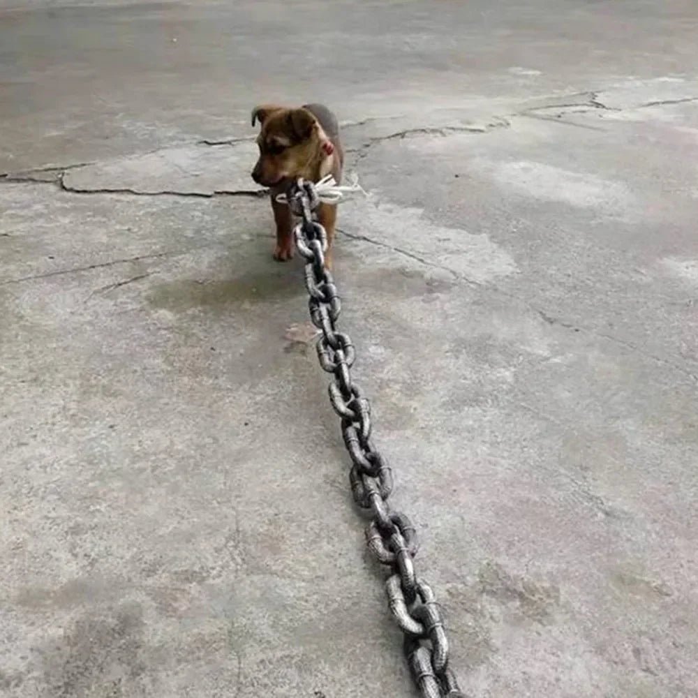 Huge Plastic Simulated Iron Dog Chain Leash