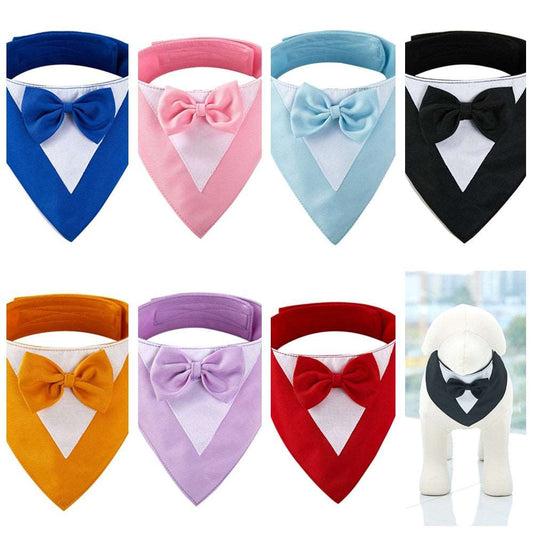 Adjustable Pet Bow Tie Collar | Formal Tuxedo Bandana for Dogs | Wedding, Birthday, Cosplay Party Accessories